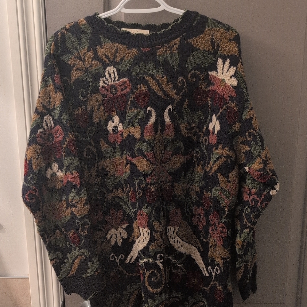 Past Times Floral Bird Sweater